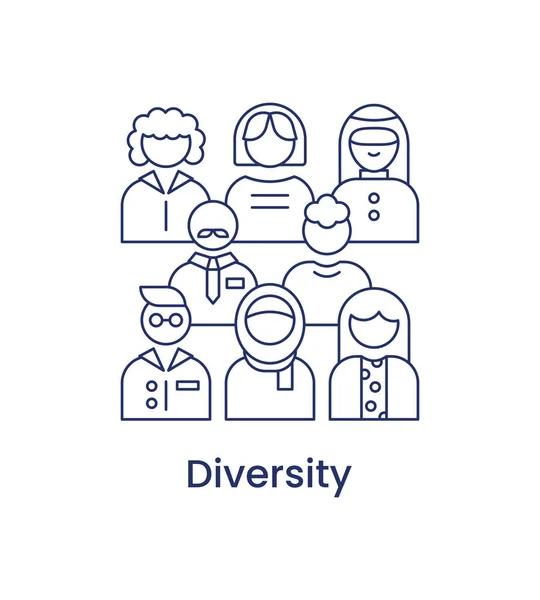 Ікона різноманітності, соціальна концепція ESG. Ілюстрація ізольована на білому тлі . — стокове фото