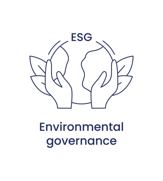Çevre yönetimi ikonu, ESG konsepti. Beyaz arkaplanda izole edilmiş vektör illüstrasyonu.