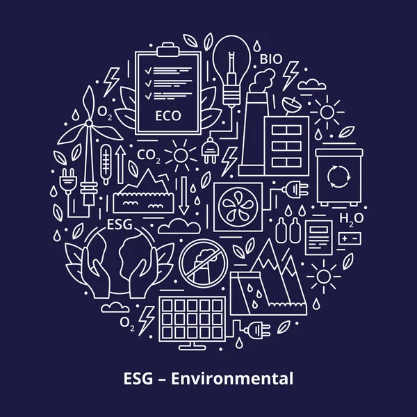 Набір Esg Eco Ікон Bio Критерії Навколишнього Середовища Esg Іконки — стокове фото