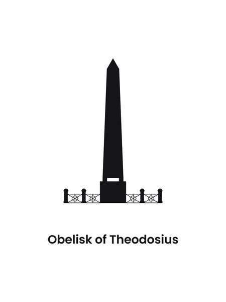 İstanbul hindi konsepti. Theodosius 'un Obelisk' inin silueti. Vektör illüstrasyonu
