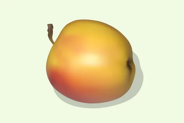 Äppelfruktsikon. Gradient Mesh Illustration, Realistisk symbol för mat. Färgat designelement. Vektor isolerad. — Stock vektor