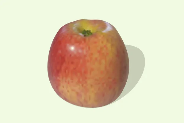 Ikona owoców jabłka. Gradient Mesh Illustration, realistyczny symbol pożywienia. Kolorowy element projektu. Wyizolowany wektor. Wektor Stockowy