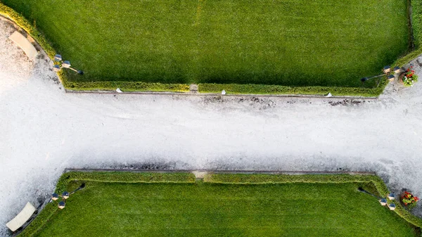 Italiaanse Stijl Tuin Antenne Drone View Shot — Stockfoto