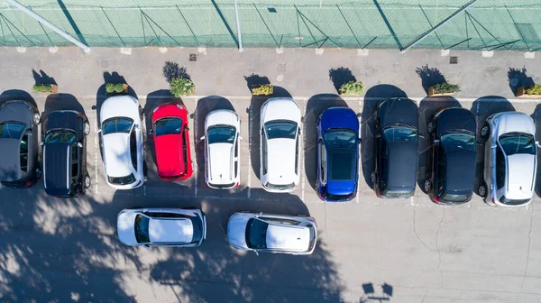 Parking Vue Aérienne Sur Drone — Photo