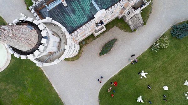 Vista Superior Aérea Elegante Jardín Con Drones — Foto de Stock