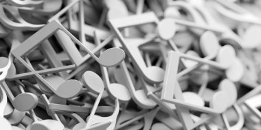 Sonsuz müzik notaları, sanat ve müzik 3d kavramsal arkaplan oluşturma