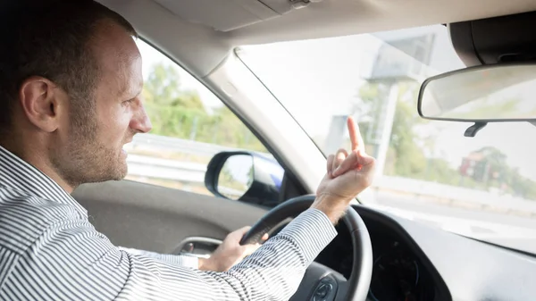 Zenuwachtige Boze Bestuurder Transport Lifestyle Concepten — Stockfoto