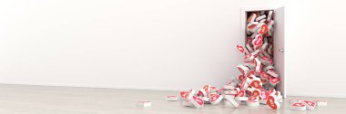 Sonsuz kalpler kapıdan dışarı orijinal 3d render girmek. Aşk, tutku ve umut kavramları.