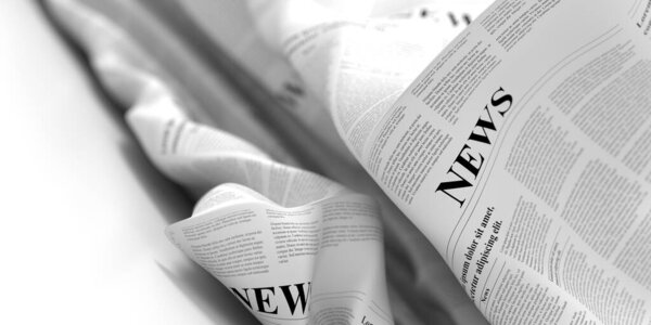 Abstract newspaper in a fluid shape, 3d rendering
