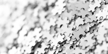 Yapboz arka planı, takım çalışması ve strateji kavramları, orijinal 3D canlandırma