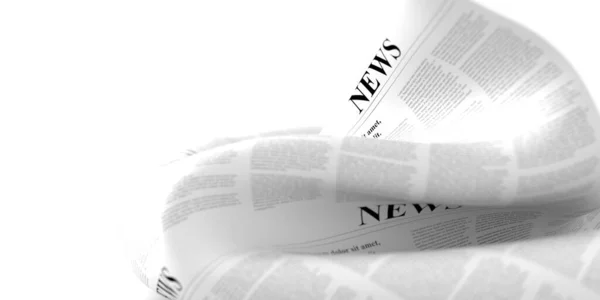 Abstract Newspaper Fluid Shape Rendering — Stock Photo, Image