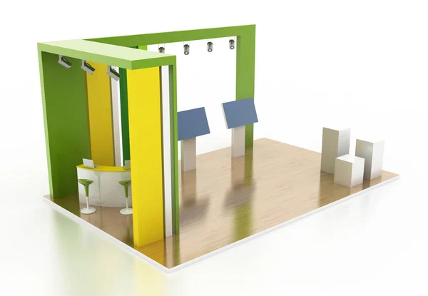 Exhibition Stand White Original Rendering Models — Stock Photo, Image