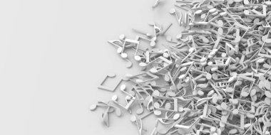 Sonsuz müzik notaları, sanat ve müzik 3d kavramsal arkaplan oluşturma
