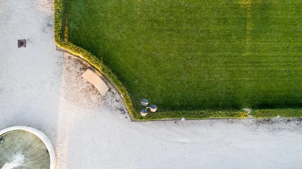 Italiaanse Stijl Tuin Antenne Drone View Shot — Stockfoto