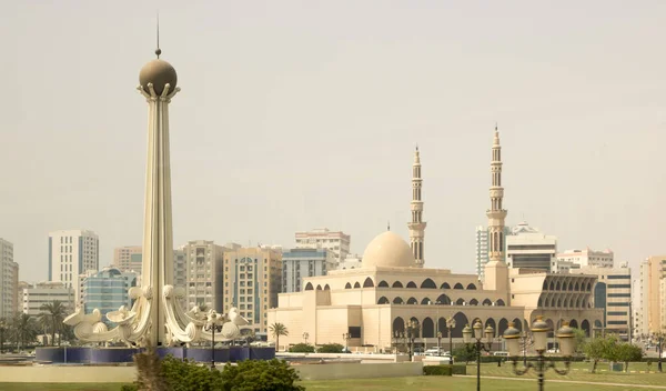 Mesquita Kind Faisal Centro Cidade Sharjah Emirados Árabes Unidos — Fotografia de Stock