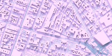 Tekno mega şehir; kentsel ve geleceksel teknoloji kavramları, orijinal 3D tasarım