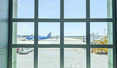 LINATE AIRPORT, ITALY - CIRCA JUNE 2022: airport operations in the second largest hub of Milan, Northern Italy