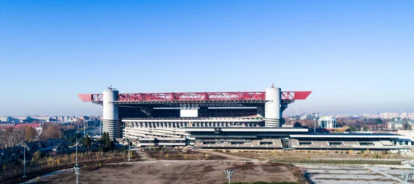 Aerial drone photo of Milan\'s football arena, the San Siro stadium