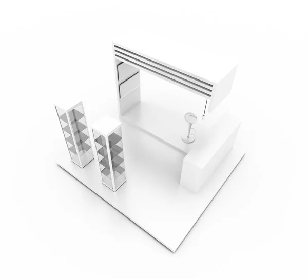 Exhibition Stand White Original Rendering Models — Stock Photo, Image