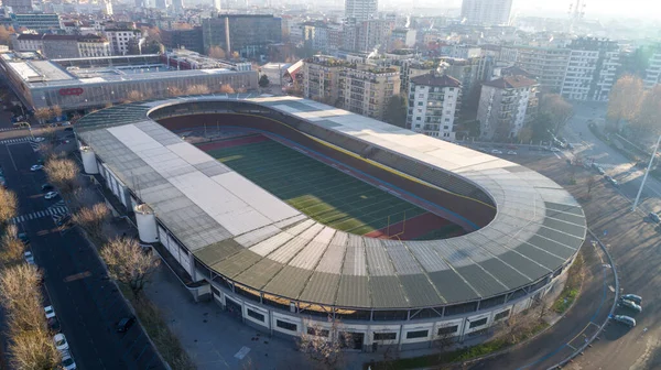 Aerial Drone Photo Football Sport Field Arena — Fotografia de Stock