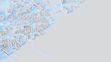 Tekno mega şehir; kentsel ve geleceksel teknoloji kavramları, orijinal 3D tasarım