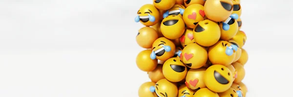 Infinite Emoticons Rendering Background Social Media Communications Concept — Stock Photo, Image