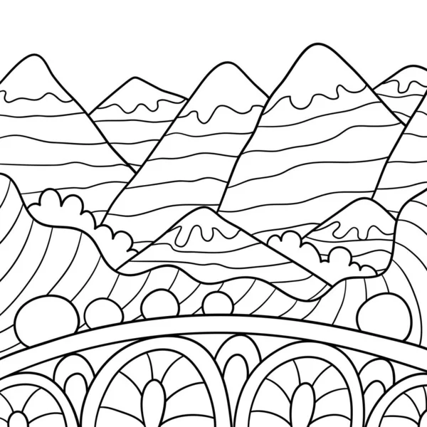 Una Ilustración Abstracta Del Paisaje Naturaleza Para Actividad Relajante Para — Vector de stock