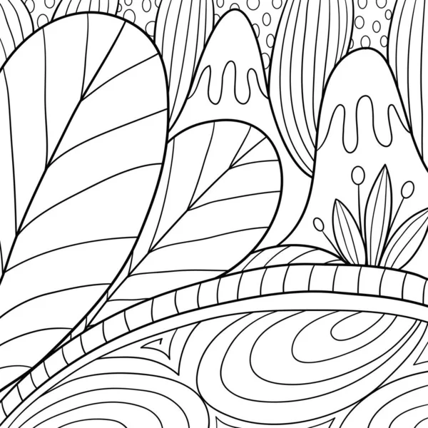 Illustration Abstraite Paysage Naturel Pour Une Activité Relaxante Pour Adultes — Image vectorielle