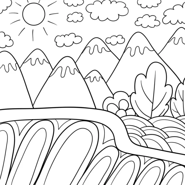 Una Ilustración Abstracta Del Paisaje Naturaleza Para Actividad Relajante Para — Vector de stock