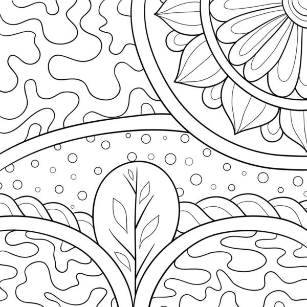 Abstract Background Illustration Relaxing Activity Coloring Line Art Style Image — стоковый вектор