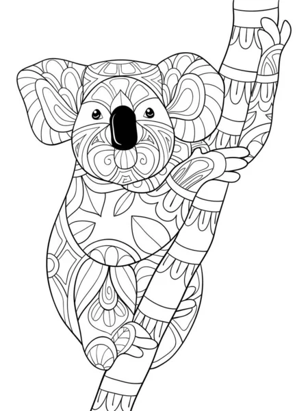 Egy Aranyos Koala Medve Tele Díszek Kép Pihentető Tevékenység Zen — Stock Vector