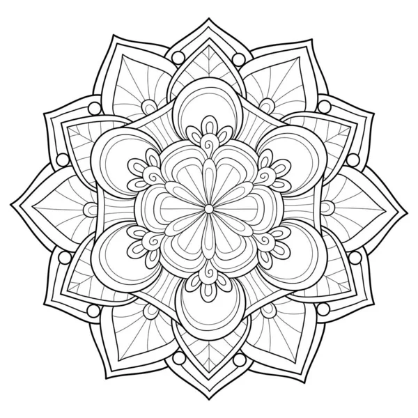 Zenová Mandala Ornamenty Ilustrace Pro Relaxační Aktivitu Line Art Image — Stockový vektor