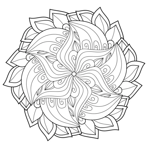 Mandala Zen Con Adornos Ilustración Para Actividad Relajante Imagen Arte — Archivo Imágenes Vectoriales