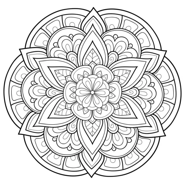 Uma Mandala Zen Com Ornamentos Ilustração Para Relaxar Atividade Imagem — Vetor de Stock