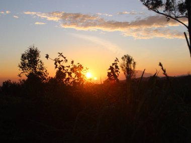 Tepede güzel bir gün doğumu manzarası