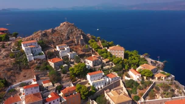 Isola di Idra in Grecia. Vista aerea — Video Stock