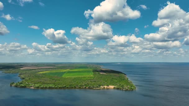 Kakhov Reservoir Part Novovorontsivka Village Kherson Region Ukraine High Quality — Vídeo de Stock