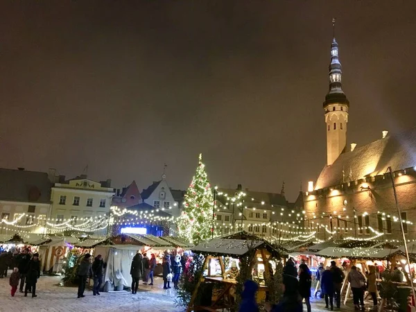 Weihnachtsmarkt Der Altstadt Von Tallinn Estland — Stockfoto