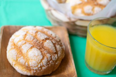 Kavun şekilli hamur işi yakın plan, bir Japon tatlı ekmeği..