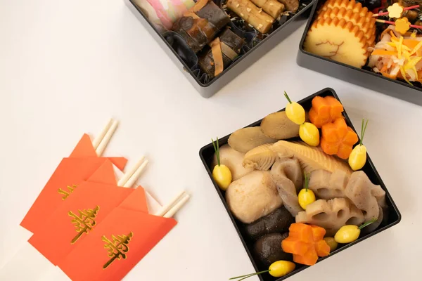 Nishime Una Dintre Mâncărurile Tradiționale Japoneze Anul Nou Osechi Pentru — Fotografie, imagine de stoc