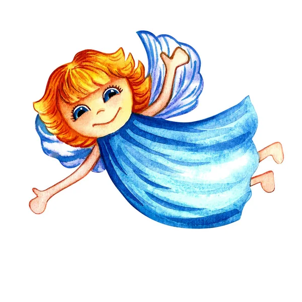 Ангел-арт акварель, дитяча ілюстрація Стокове Зображення