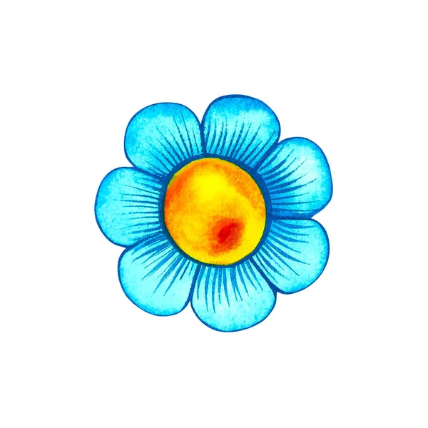 Ромашкове мистецтво акварельна одинарна квітка Стокове Фото
