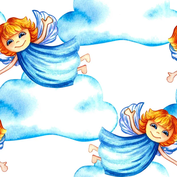Bulutlardaki meleklerin bebek deseni.