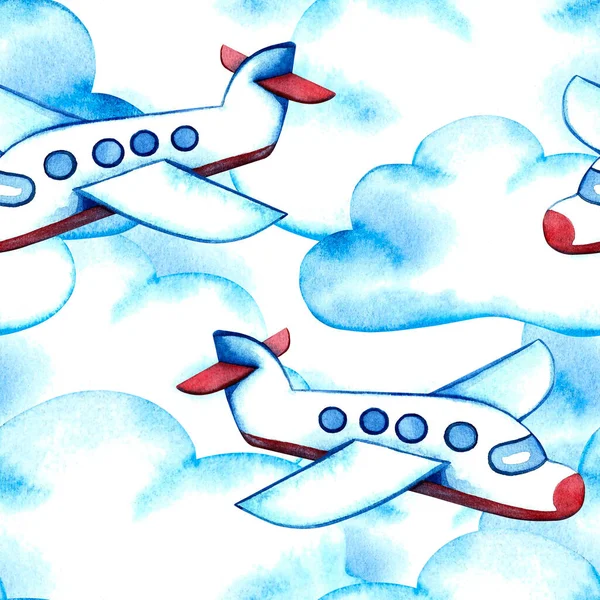 Безшовні літаки з хмарами . Стокове Фото