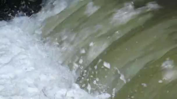 Stormiga Skummande Vattendrag Flodtröskel Våren Närbild Begreppet Vattenelement Årstider Naturens — Stockvideo