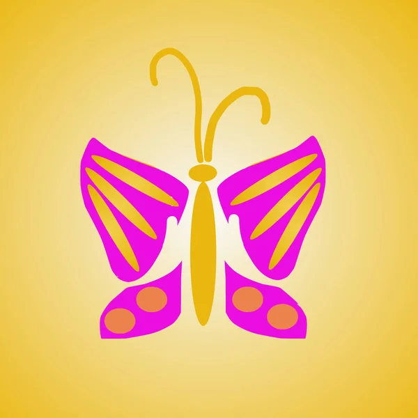 Mariposa Con Combinación Color Rosa Amarillo — Archivo Imágenes Vectoriales