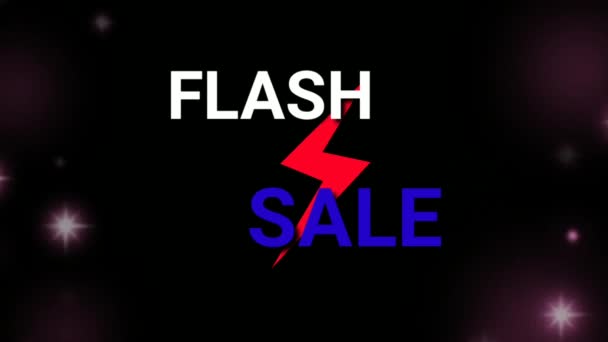 Flash Sale Textanimation Mit Funkelndem Licht Für Business Promotion Und — Stockvideo