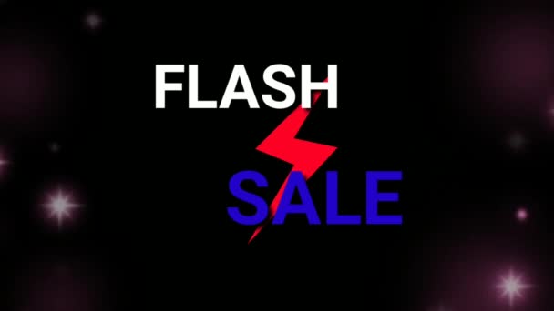 Animación Texto Flash Sale Con Luz Brillante Para Negocios Promoción — Vídeo de stock