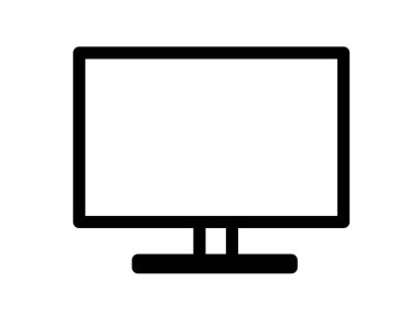 Beyaz ekranlı simge vektörünü izle