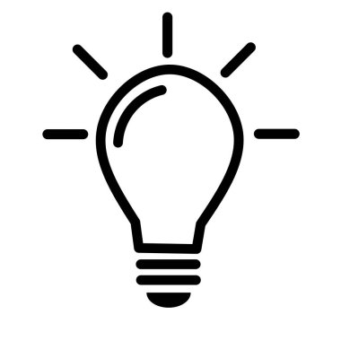 Basit tasarımı olan ampul simgesi vektörü